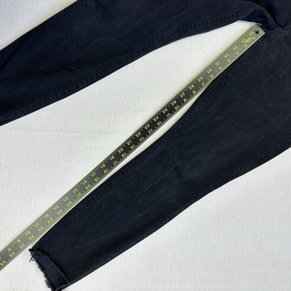 Mother Stunner Zip Ankle Step Fray Jeans Size 31 Black USA Not Guilty Wash - Picture 6 of 13